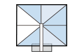 サイド支柱シングルパラソルタイプ正方形